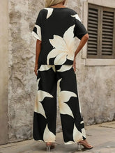 Printed V-Neck Top and Pants Set OutfitFlow